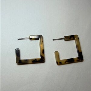 Tortoise Shell Square Hoop Earrings
